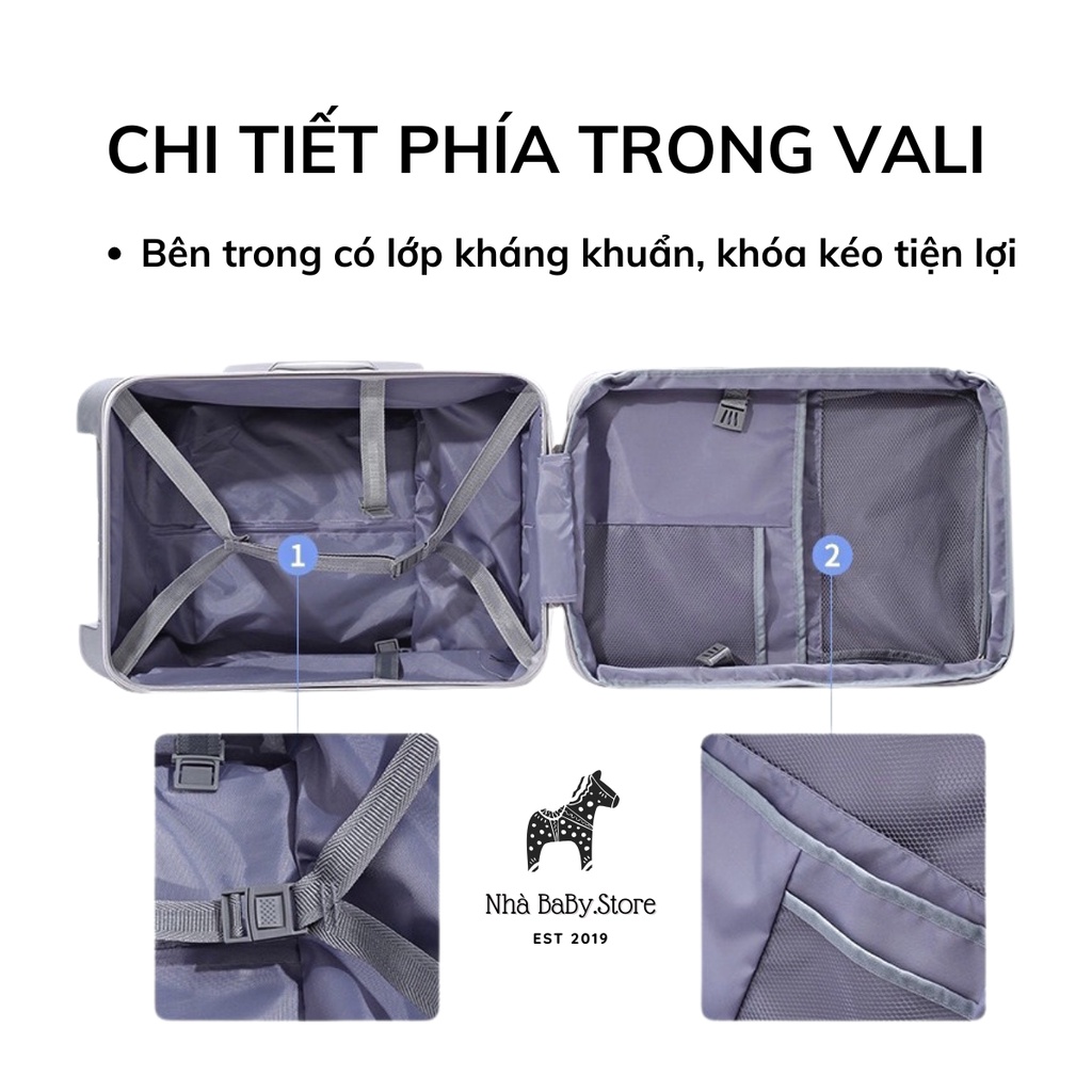Vali kiêm xe đẩy siêu Hot bảng cao cấp loại 1 GLT-099 2in1 cho bé size 21,5l xách tay