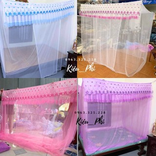 Freeship màn dây tuyn vải đẹp ⚡có cửa ⚡mùng ngủ cao cấp gia đình chống muỗi tuyệt đối 1m6 1m8 2m 2m2 có re