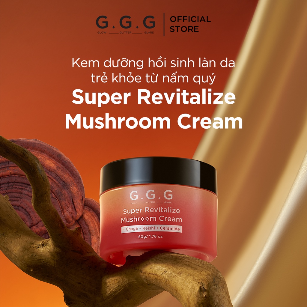 Kem Nấm Dưỡng Da Cấp Ẩm Sâu Phục Hồi & Tái Sinh Da GGG Super Revitalize Mushroom Cream 50g