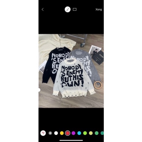 ÁO LEN RÁCH GẤU CHỮ NO BODY OVERSIZE