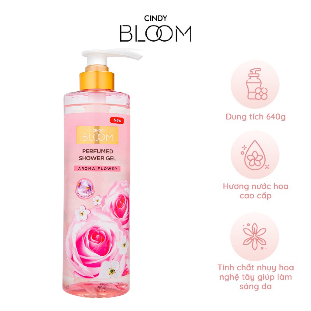Sữa tắm nước hoa Cindy Bloom Aroma Flower hương ngọt ngào nữ tính 640g