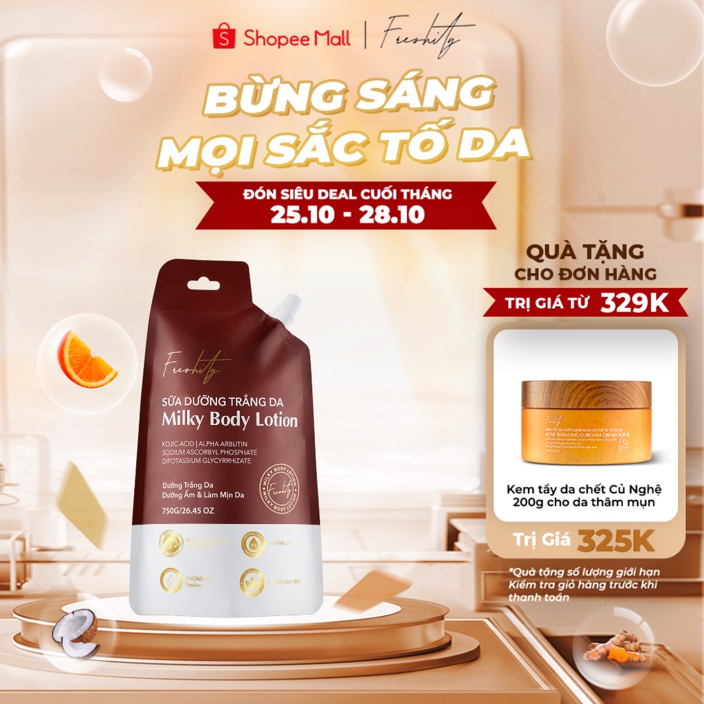 Sữa dưỡng trắng da Milky Body Lotion Freshity 650g