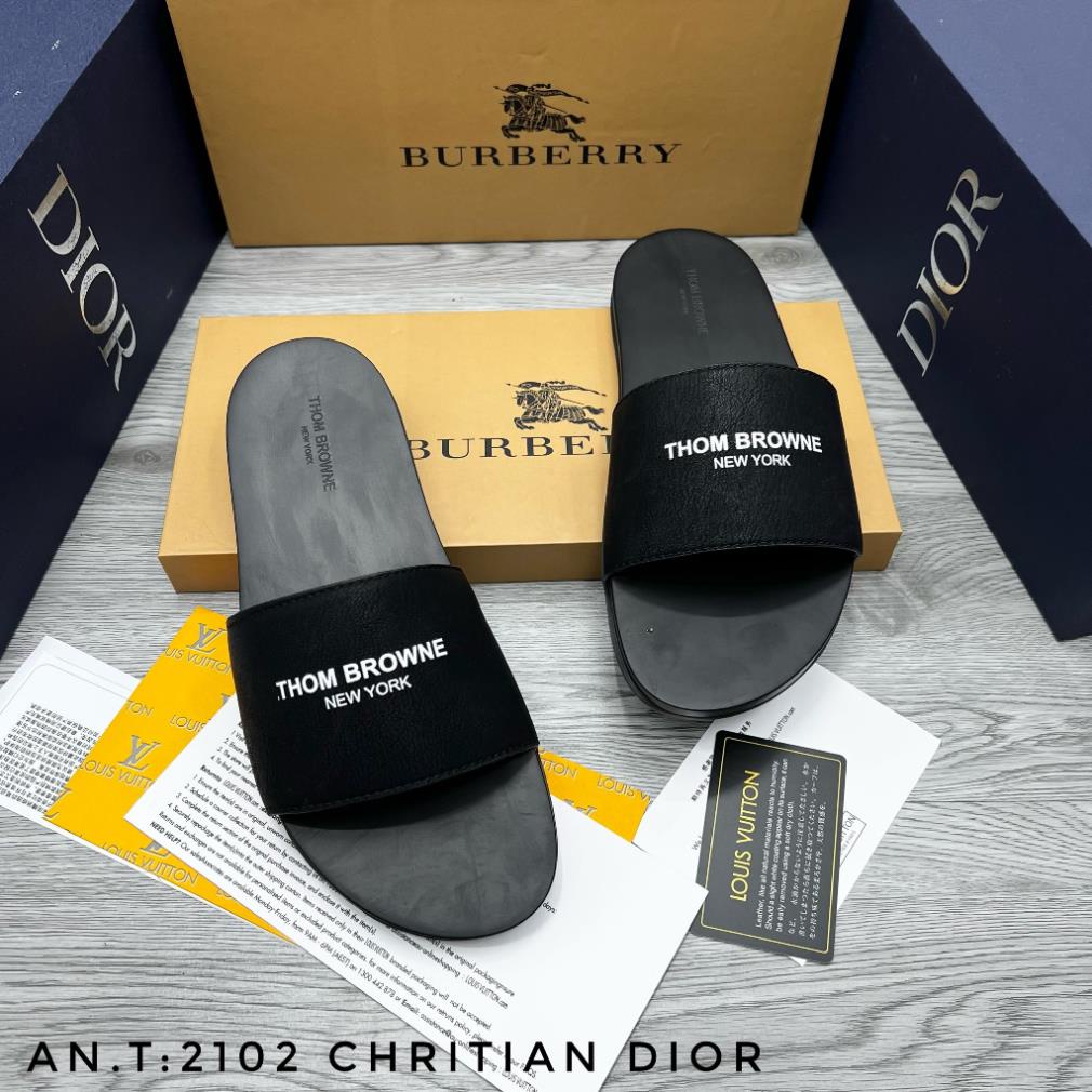 DÉP NAM D.I.O.R QUAI NGANG DA BÒ 100% CAO CẤP CHỮ TRẮNG FULL BILL BOX