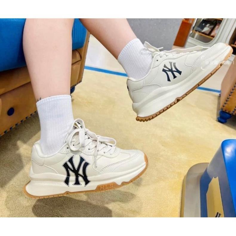 Giày mlb chunky NY đen thấp cổ, Giày mlb độn đế 5cm hách dáng đế nâu mới hàng 11 full size