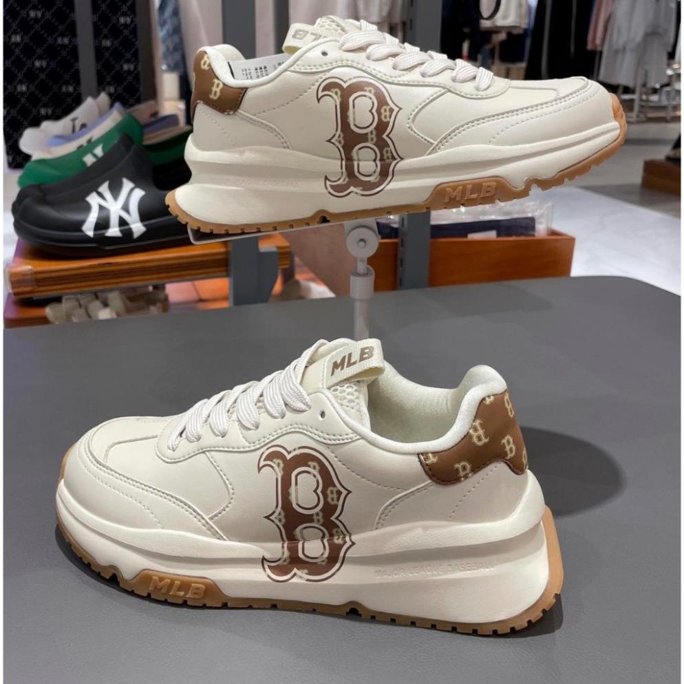 Giày mlb chunky NY đen thấp cổ, Giày mlb độn đế 5cm hách dáng đế nâu mới hàng 11 full size