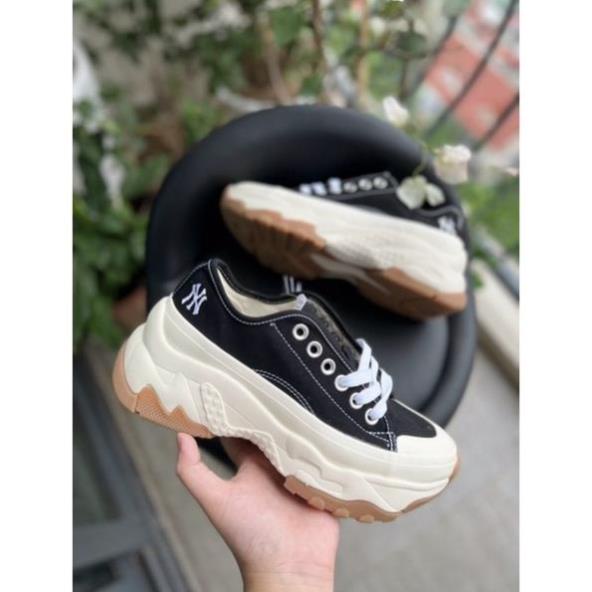Giày Sneaker MLB Chunky Low Black| Giày Sneaker Chunky Đế Nâu Độn Dế Cao 5p-Ảnh Thật
