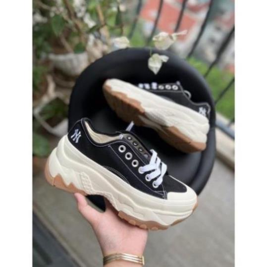 Giày Sneaker MLB Chunky Low Black| Giày Sneaker Chunky Đế Nâu Độn Dế Cao 5p-Ảnh Thật