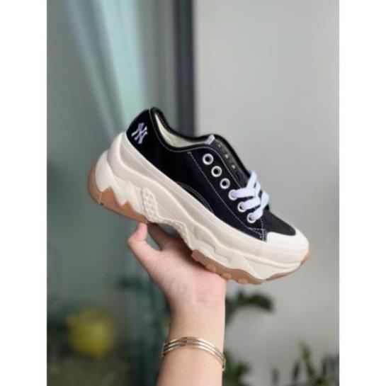 Giày Sneaker MLB Chunky Low Black| Giày Sneaker Chunky Đế Nâu Độn Dế Cao 5p-Ảnh Thật