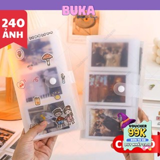 Sổ đựng lomo card Buka collect book đựng ảnh album ảnh 240 ô 60*90mm trong suốt cúc bấm đựng card ảnh thần tượng