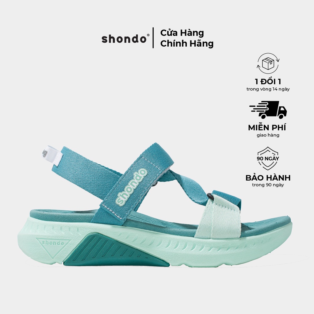 Giày Sandals Nam Nữ Shondo F7 Racing Xanh F7R3235