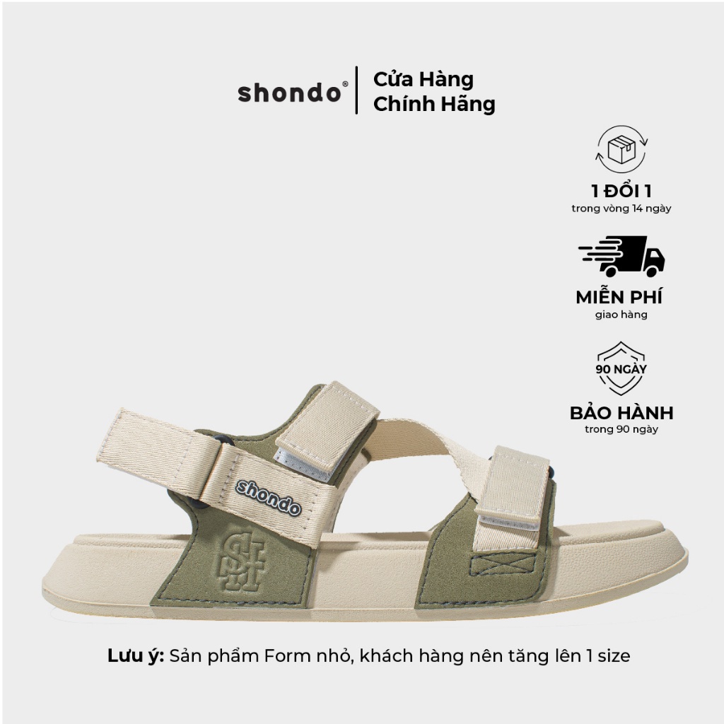 Giày Sandals Nam Nữ Shondo Platy 1 Be Phối Rêu PLA2525