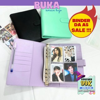 Binder da A5 Sheet chứa ảnh 30 tờ trong suốt vừa sổ còng A5 6 lỗ - lưu trữ sticker 4 size basic