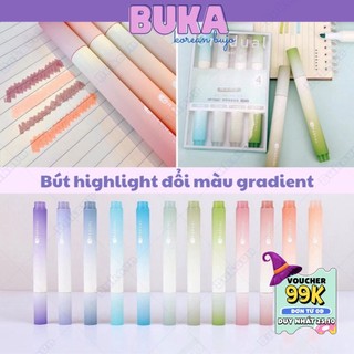 Bút Highlight Buka Set Bút  4 màu đánh dấu highlight  Màu Gradient Color