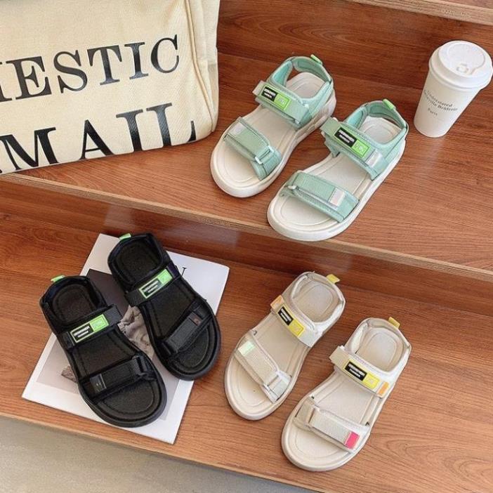 Sandal Nữ Quai Dán FIN Hàn Quốc Quai 3 Màu Hot Trend