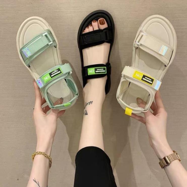 Sandal Nữ Quai Dán FIN Hàn Quốc Quai 3 Màu Hot Trend