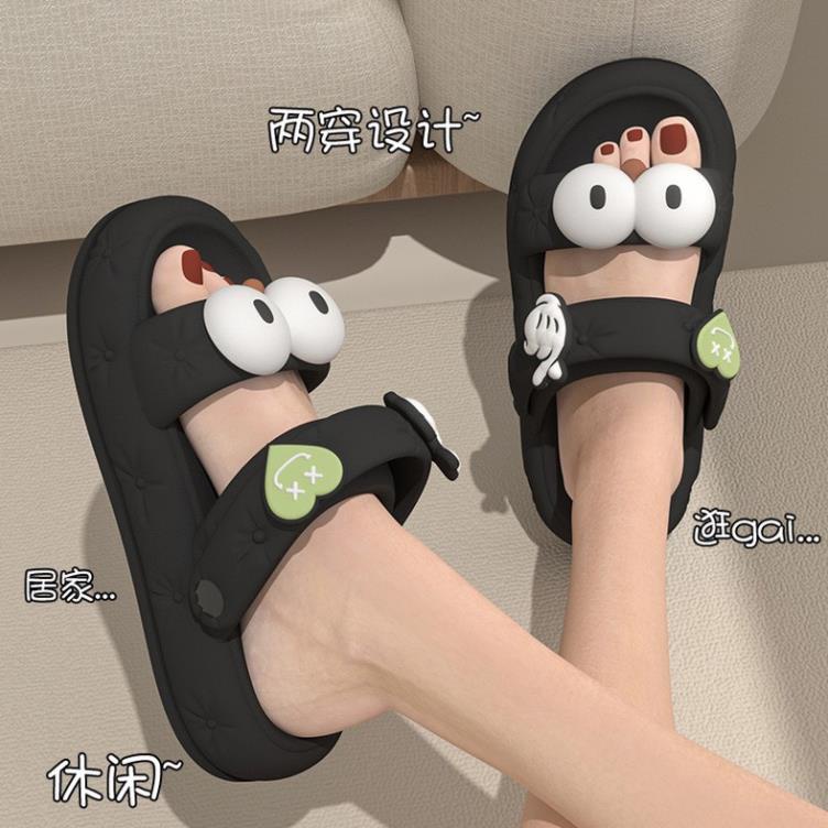 Dép sandal nữ xăng đan đế dày cross hai quai đi chống trượt mắt to dễ thương 2023