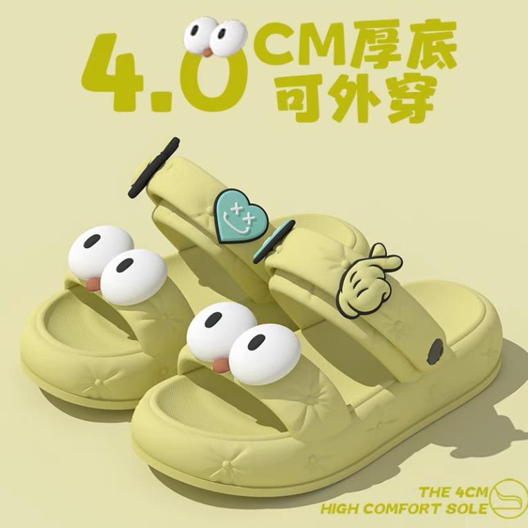 Dép sandal nữ xăng đan đế dày cross hai quai đi chống trượt mắt to dễ thương 2023