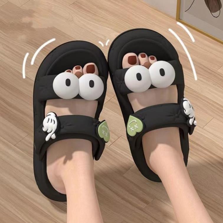 Dép sandal nữ xăng đan đế dày cross hai quai đi chống trượt mắt to dễ thương 2023