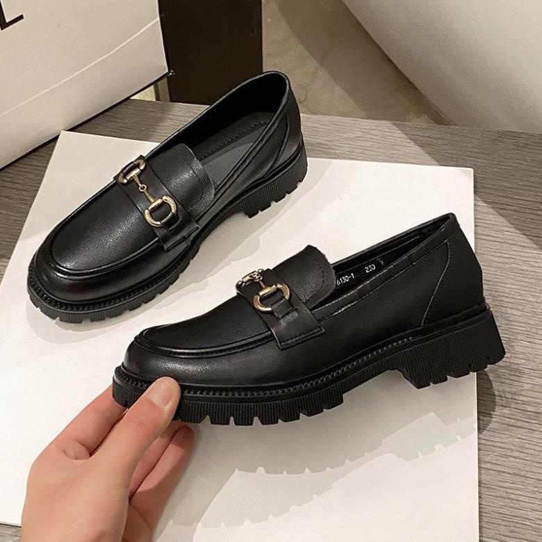 Giầy búp bê nữ da mềm quai xích đôn đế cao 4cm, giày nữ đi học ULZZANG SHOES phong cách hàn quốc