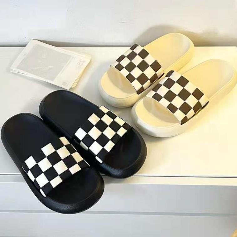 Dép nữ quai ngang caro đế bánh mỳ cực phẩm 2022, Dép thời trang nữ hot trend size 36-41