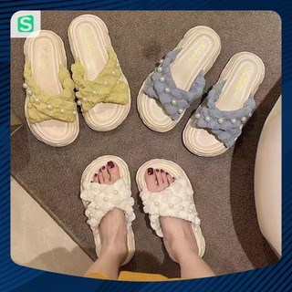 Dép nữ đính hạt quai chéo màu patsel siêu đẹp