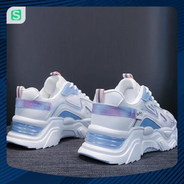Giày Thể Thao Nữ Màu Trắng Đế Cao 5cm Kiểu Dáng Năng Động Trẻ Trung,Giày Nữ Mẫu Mới Êm Chân Thoáng Khí