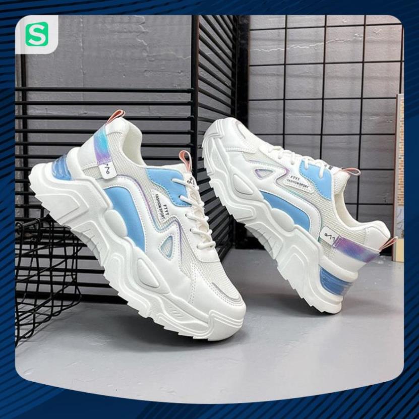 Giày Thể Thao Nữ Màu Trắng Đế Cao 5cm Kiểu Dáng Năng Động Trẻ Trung,Giày Nữ Mẫu Mới Êm Chân Thoáng Khí