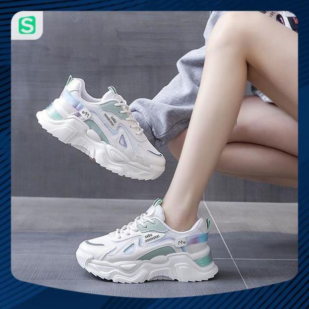 Giày Thể Thao Nữ Màu Trắng Đế Cao 5cm Kiểu Dáng Năng Động Trẻ Trung,Giày Nữ Mẫu Mới Êm Chân Thoáng Khí