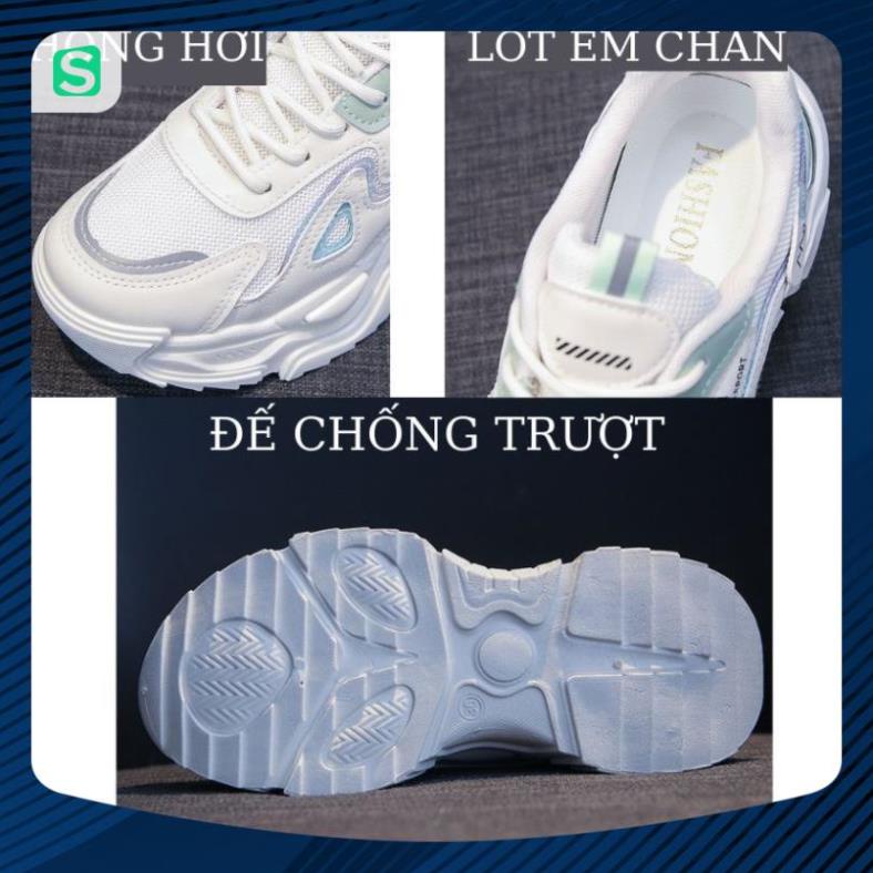 Giày Thể Thao Nữ Màu Trắng Đế Cao 5cm Kiểu Dáng Năng Động Trẻ Trung,Giày Nữ Mẫu Mới Êm Chân Thoáng Khí
