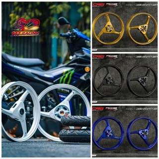 Mâm 3 đao crg chính hãng size 1.6 và 1.85 tặng kèm đĩa trước 245mm gắn xe máy exciter winner sonic satria....