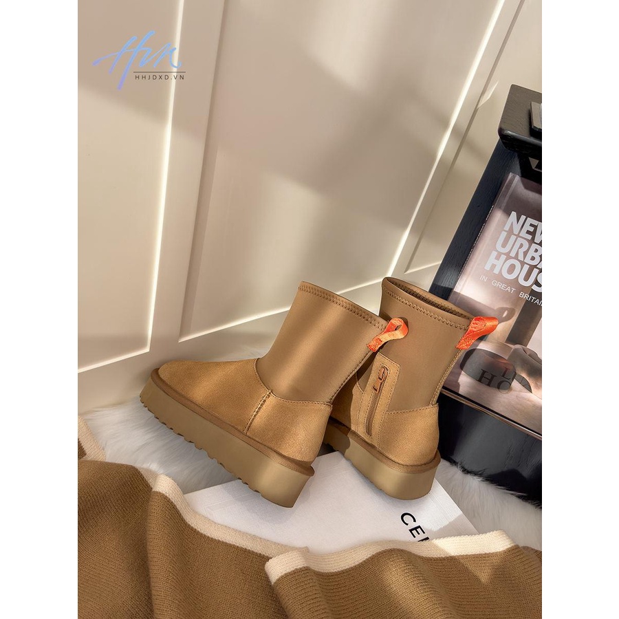 Giày Bốt Đi Tuyết Lót Lông Cừu Dày Dặn Phong Cách Mới 2023