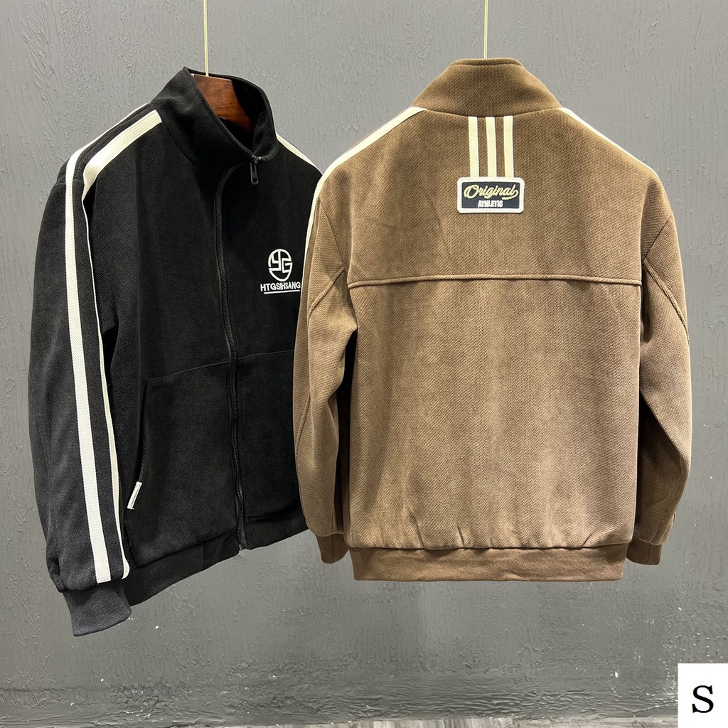 Áo Khoác Cổ Đứng Phối Màu Tương Phản Thời Trang Xuân Thu 2023 Cho Nam