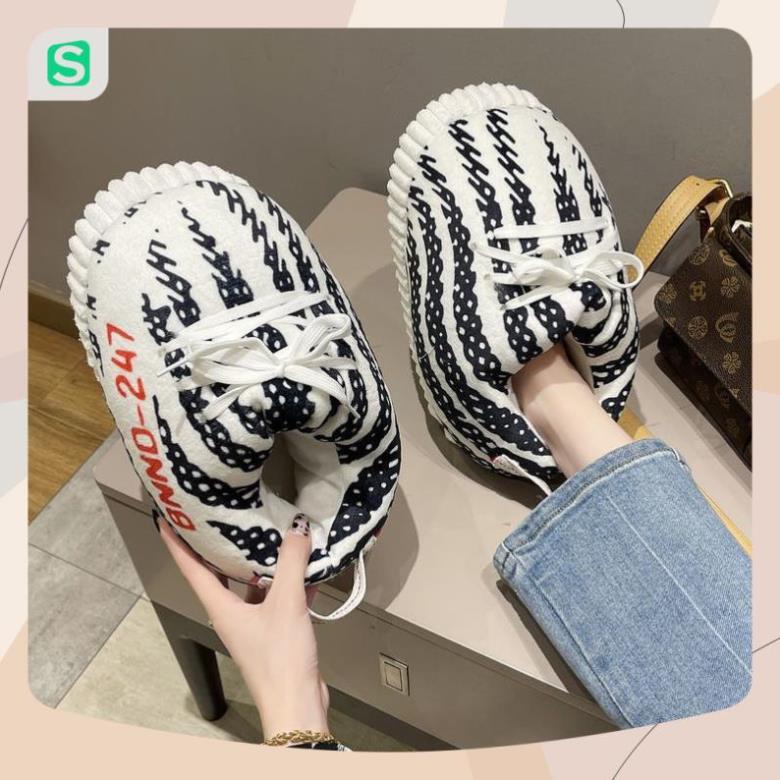 Giày Bông Sneaker đi trong nhà đế cao su đi ra đường được