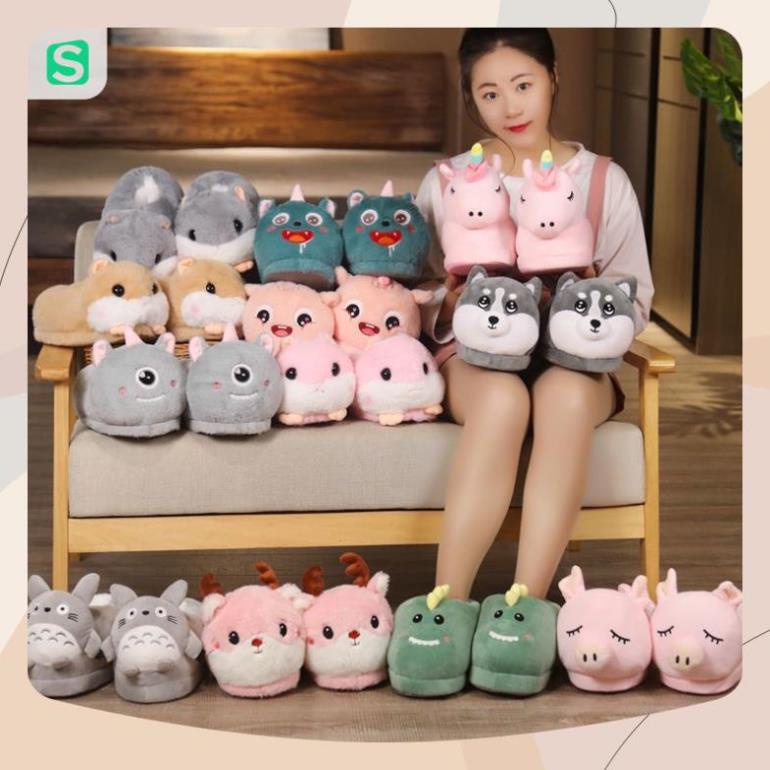 Dép Bông Đi Trong Nhà Mùa Đông Hình Thú Dễ Thương Ấm Áp Chống Trượt 2023