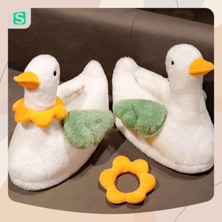 HOT HOT! Dép Bông Mang Trong Nhà Siêu Ấm Hình Chú Vịt Cute Dành Cho Nam Nữ 2022
