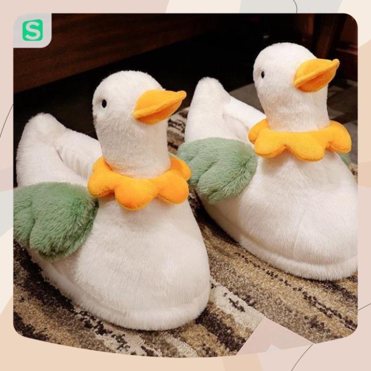 HOT HOT! Dép Bông Mang Trong Nhà Siêu Ấm Hình Chú Vịt Cute Dành Cho Nam Nữ 2022