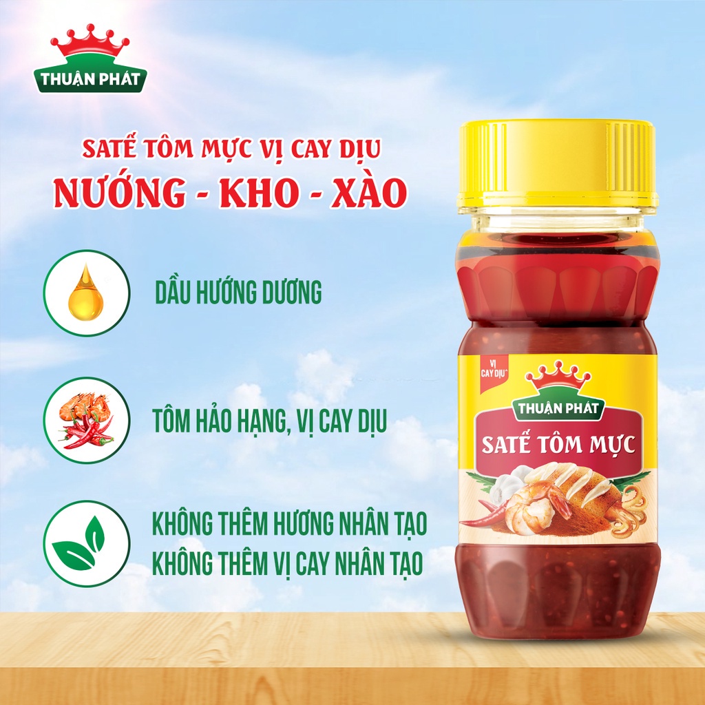 Combo 2 Nước mắm cá cơm Thuận Phát 40 độ đạm 610ml + 2 Sa Tế tôm mực