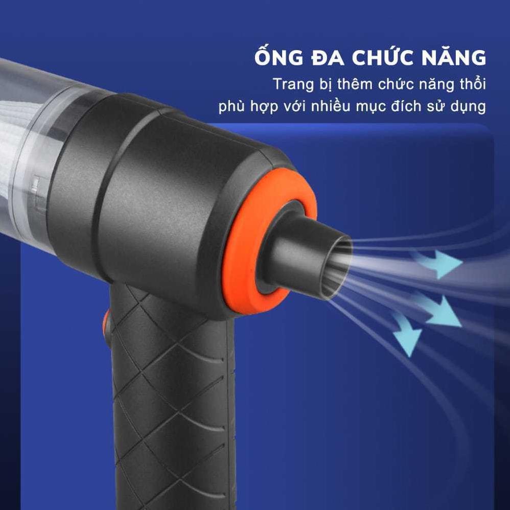 Máy Hút Bụi Cầm Tay Mini, Máy Hút Bụi Mini Không Dây Sạc Pin Công Suất 60W Lực Hút 6000PA Không Ồn Bảo Hành 12 Tháng