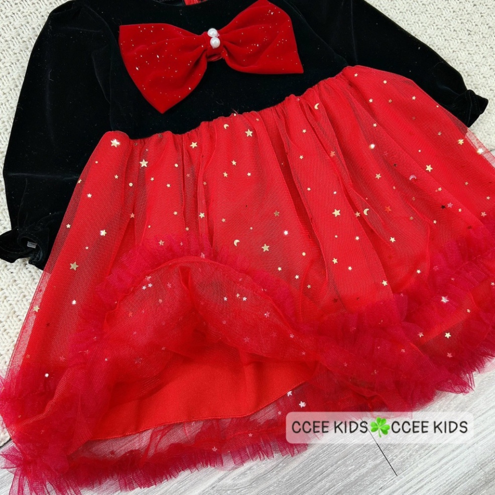 Váy nhung cho bé gái dài tay mặc Noel, Tết 10-30kg Đầm bé gái mặc thu đông size đại Kittenbabyshop