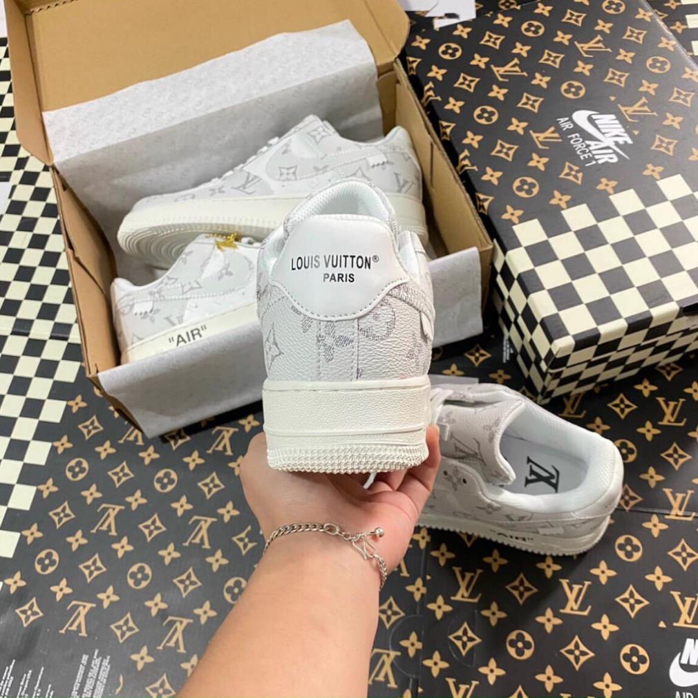 Giày Nike_ AF1 LV Xám, Giày Air Force 1 Louis Vuitton Xám Bản Cao Cấp Hót Trend 2023,Hàng Full size