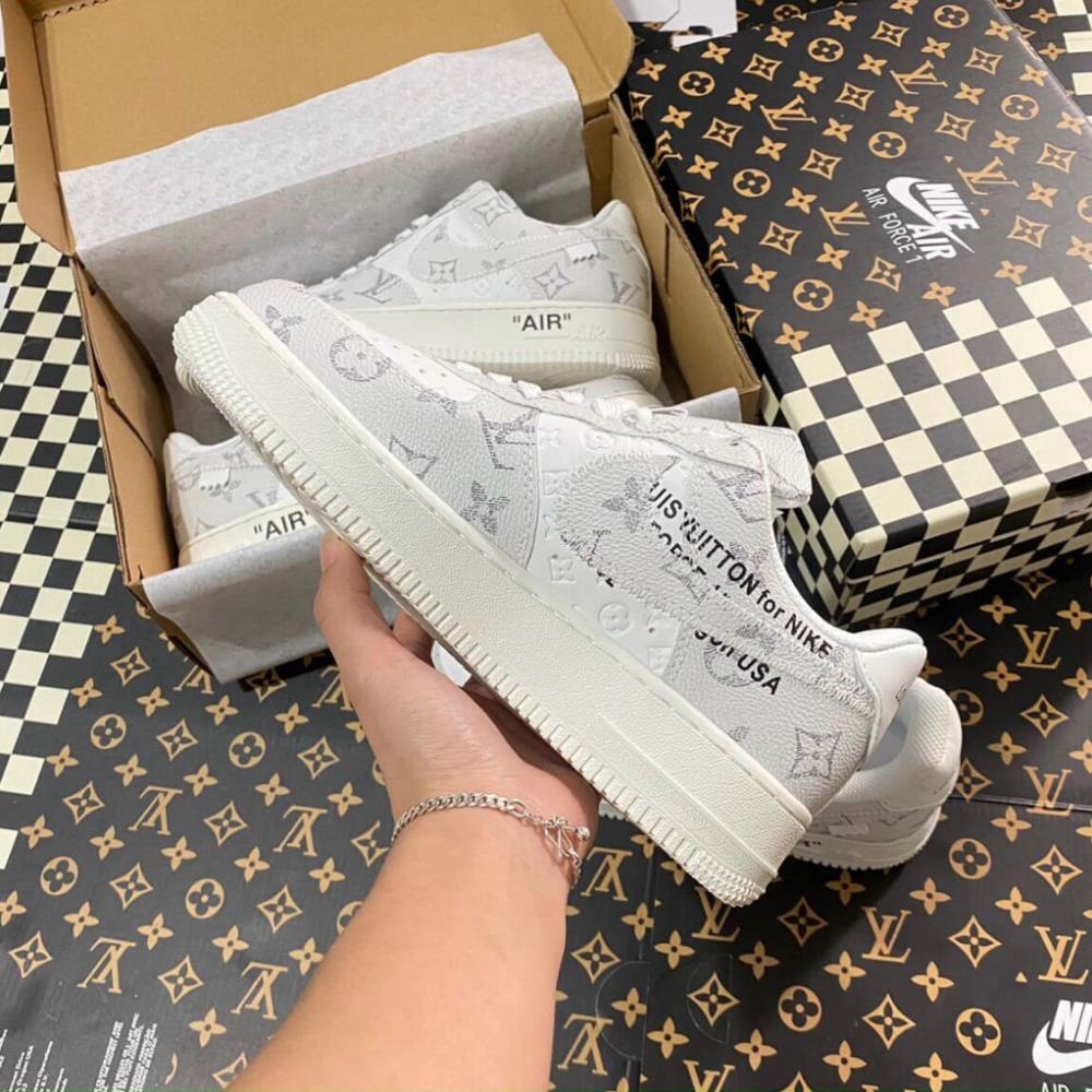 Giày Nike_ AF1 LV Xám, Giày Air Force 1 Louis Vuitton Xám Bản Cao Cấp Hót Trend 2023,Hàng Full size
