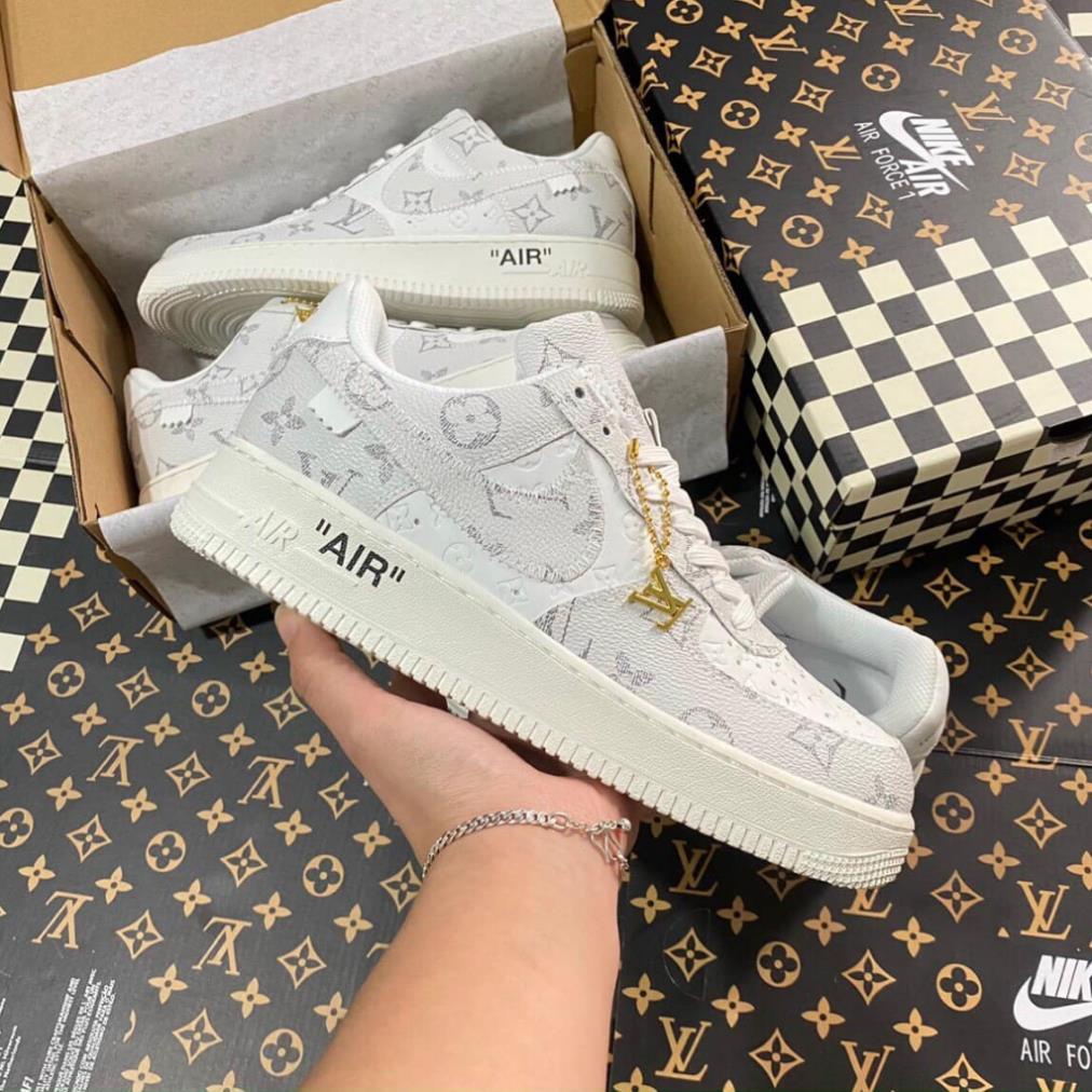 Giày Nike_ AF1 LV Xám, Giày Air Force 1 Louis Vuitton Xám Bản Cao Cấp Hót Trend 2023,Hàng Full size