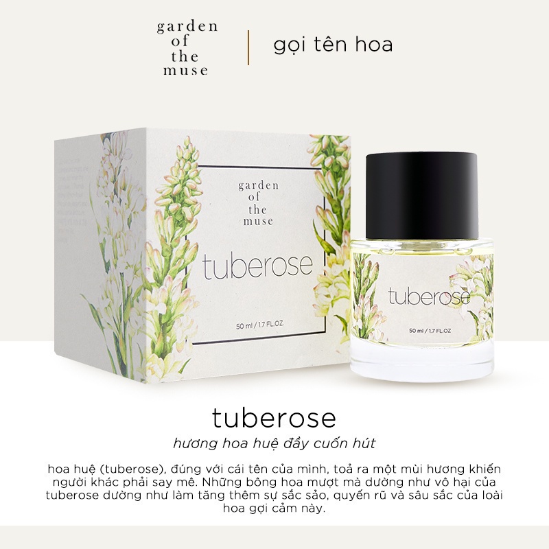 Nước hoa nữ Garden Of The Muse - Tuberose EDP 50ml - Hương Hoa Huệ