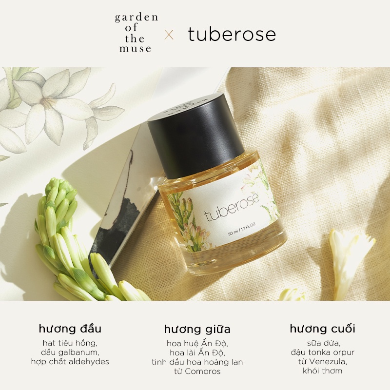 Nước hoa nữ Garden Of The Muse - Tuberose EDP 50ml - Hương Hoa Huệ