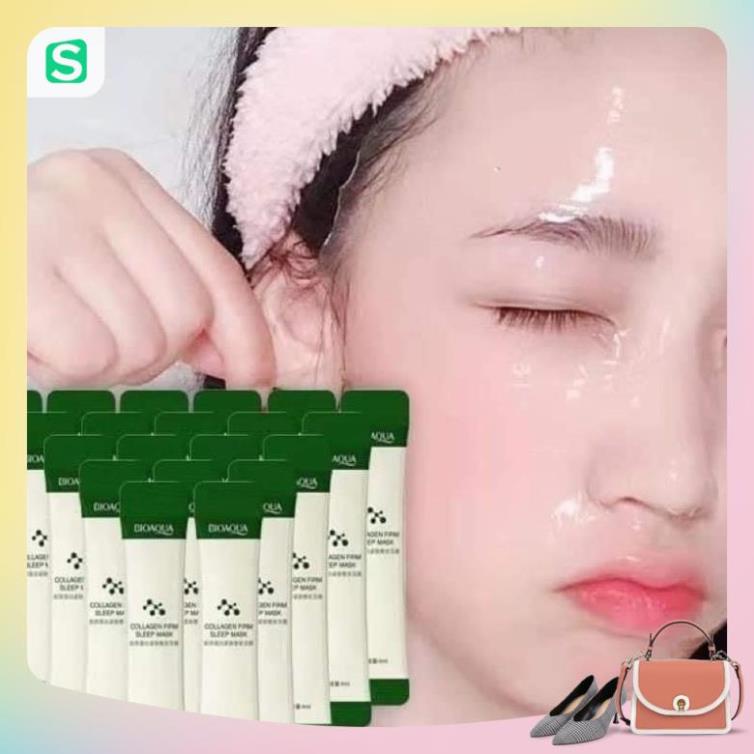 Hộp 20 gói - Mặt nạ ngủ collagen căng bóng da , nâng cơ , se khít lỗ chân lông / Tách lẻ 1 gói