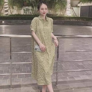 VÁY SƠ MI XANH KẺ CARO
