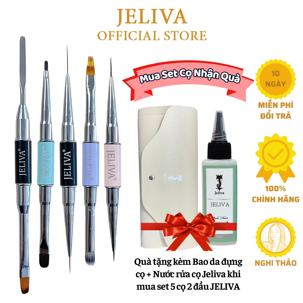 Bộ cọ nail 5 cây 2 đầu Jeliva cao cấp