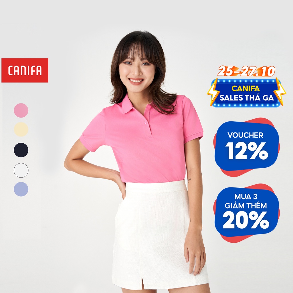 Áo polo nữ CANIFA chất liệu cotton pha 6TP23S003