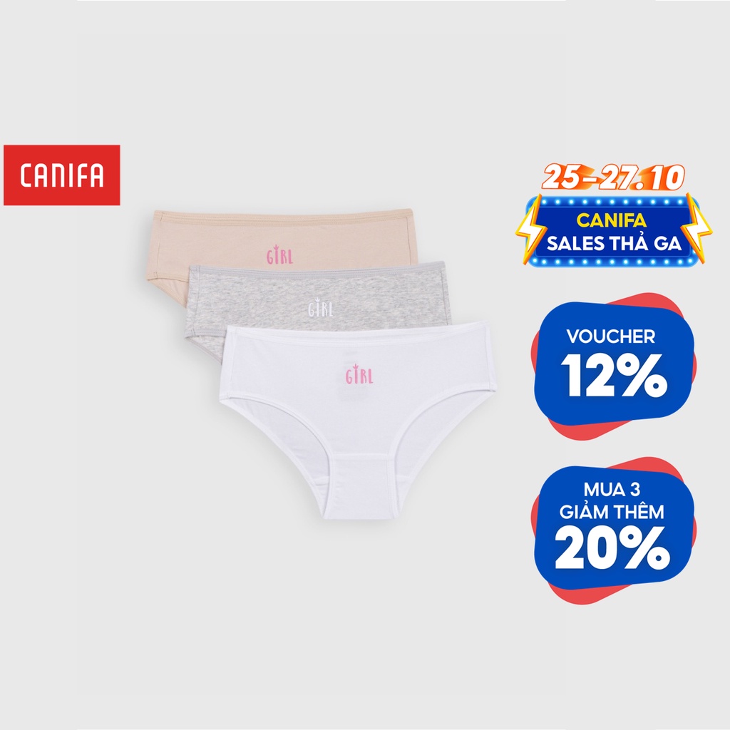 Combo 3 quần lót bé gái CANIFA  chất liệu cotton co giãn 1US22A001