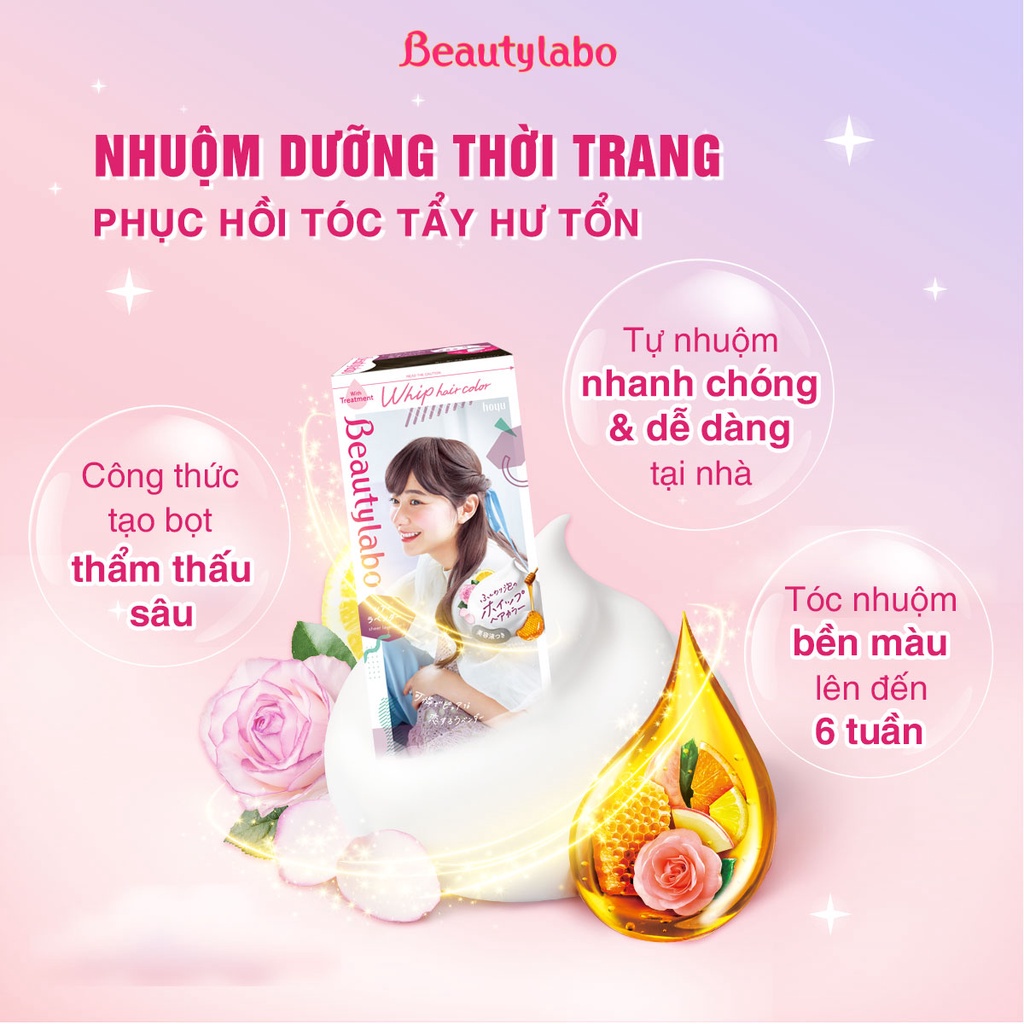 [MÀU TRENDY 2023] Thuốc nhuộm tóc tại nhà dạng bọt Beautylabo Whip 125ml – nhập khẩu Nhật Bản sắc màu cá tính